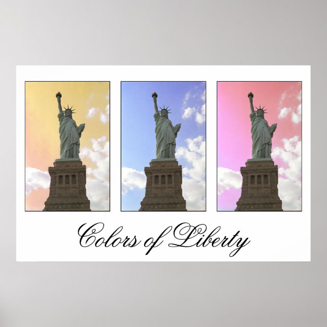 Färg av Liberty/Frihetsgudinnan print Poster (Framsidan)