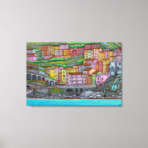 Färg av Manarola Wrapped Canvas 36 x 24 tum