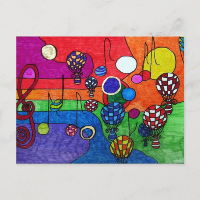 Färg av musikvykort vykort (Framsida)