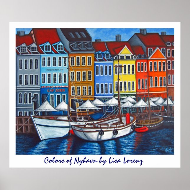 Färg av Nyhavn Poster Skriv ut (Framsidan)
