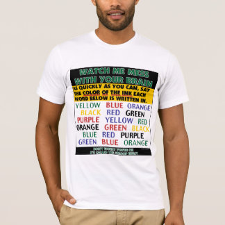 Färg av ordillusionen som Stroopen verkställer Tee Shirt