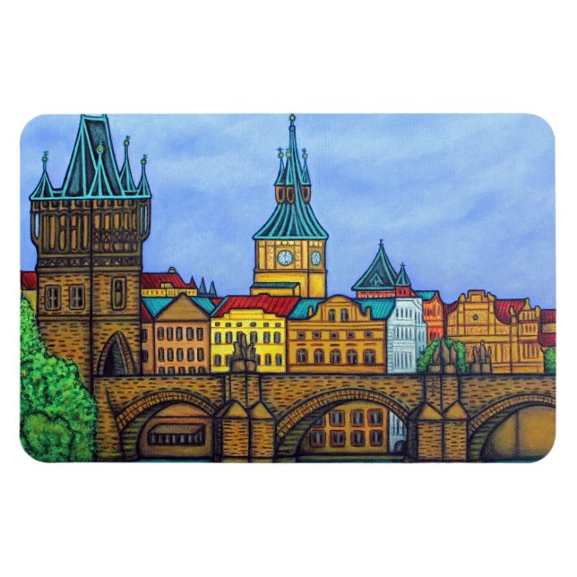 Färg av Prag Magnet av Lisa Lorenz (Horisontell)