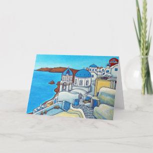 Färg av Santorini-hälsningskort av Lisa Lorenz Kort