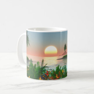 Färg av tropiken kaffemugg