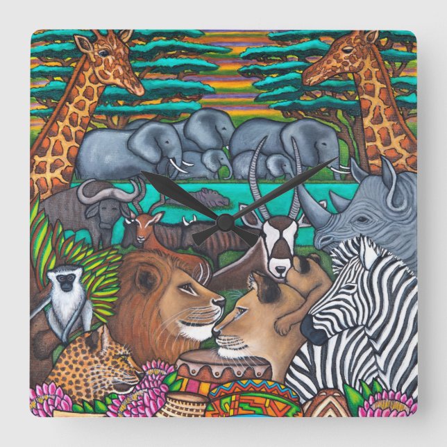 Färg av väggklocka i Afrikan (Framsida)