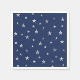 Färg, bakgrund med Faux Silver Stars Pappersservett