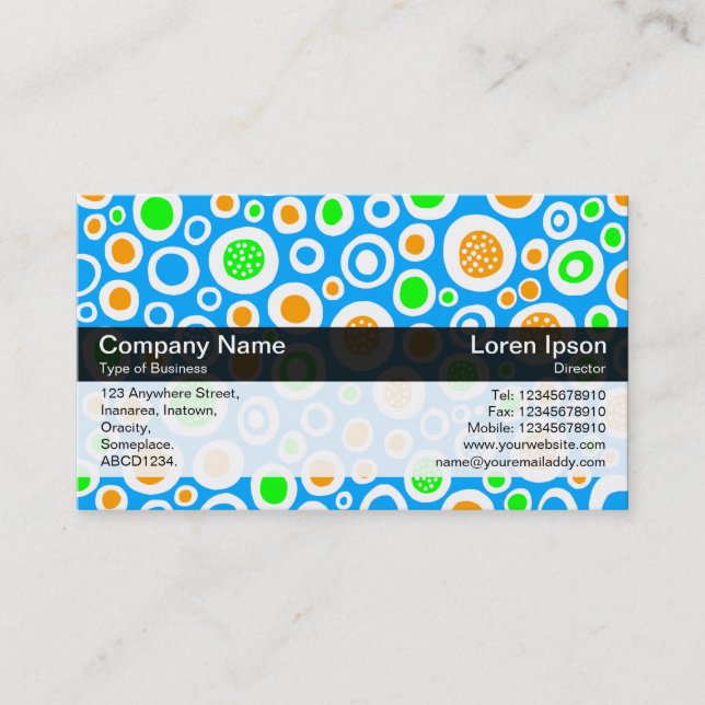 Färg Band - svart - Abstrakt 030413 Visitkort (Framsida)