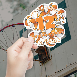 färg basketbollar barn i orange i kluster klistermärken