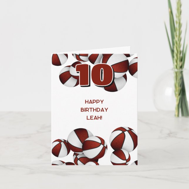 färg basketbollar barns födelsedag kort (Framsida)