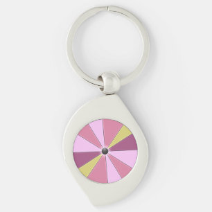 Färg Beams Rosa Girly Wheel Swirl Silverfärgad Nyckelring