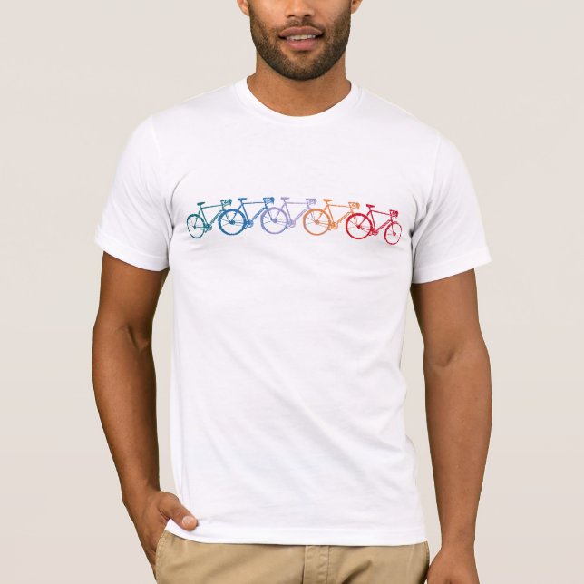 Färg Bicycles in line coola T Shirt (Framsida)