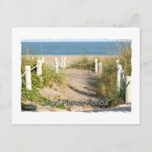 Färg bild av stranddumet promenad Ft. Pierce, FL Vykort