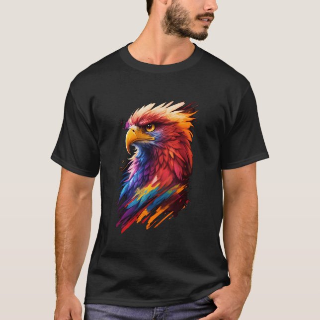 Färg Blast Phoenix Bird T Shirt (Framsida)