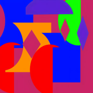 Färg-Block Abstrakt - Bright Modern Art Mönster Fleecefilt