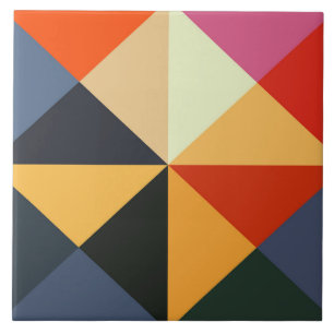 Färg Block Art Diamond Mönster Tile Trivet Kakelplatta