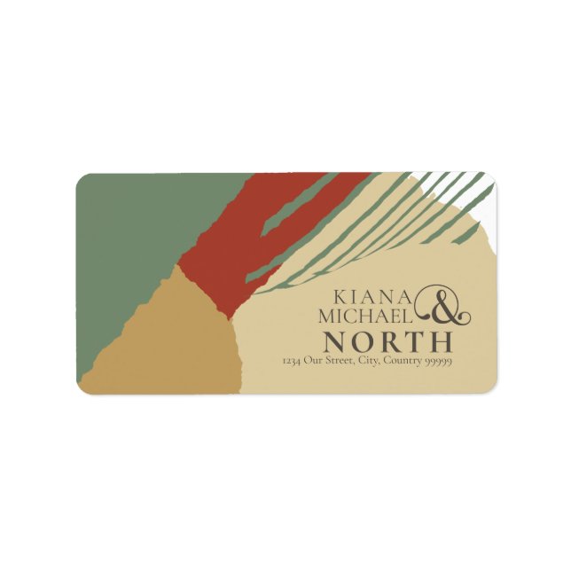 Färg Block Bröllop Höst-ID740 Adressetikett (Framsidan)