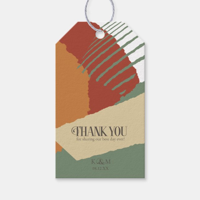 Färg Block Bröllop Höst-ID740 Presentetikett (Framsidan)