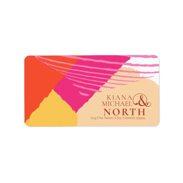 Färg Block Bröllop, sommartid ID740 Adressetikett (Framsidan)