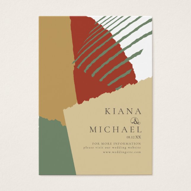 Färg Block Bröllop webbplats, höst-ID740 Visitkort (Framsidan)