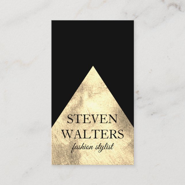 Färg Block Guld Black Visitkort (Framsida)