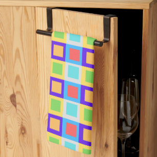 Färg Block Kitchen Towel Kökshandduk