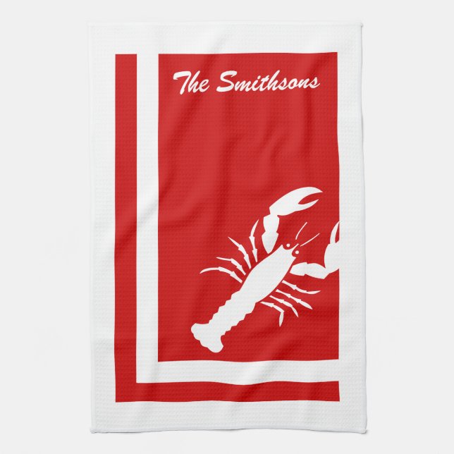 Färg Block Lobster American MoJo Kitchen Towels Kökshandduk (Vertikal)