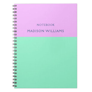 Färg Block Namn Pastel Neon Mint och Rosa Anteckningsbok