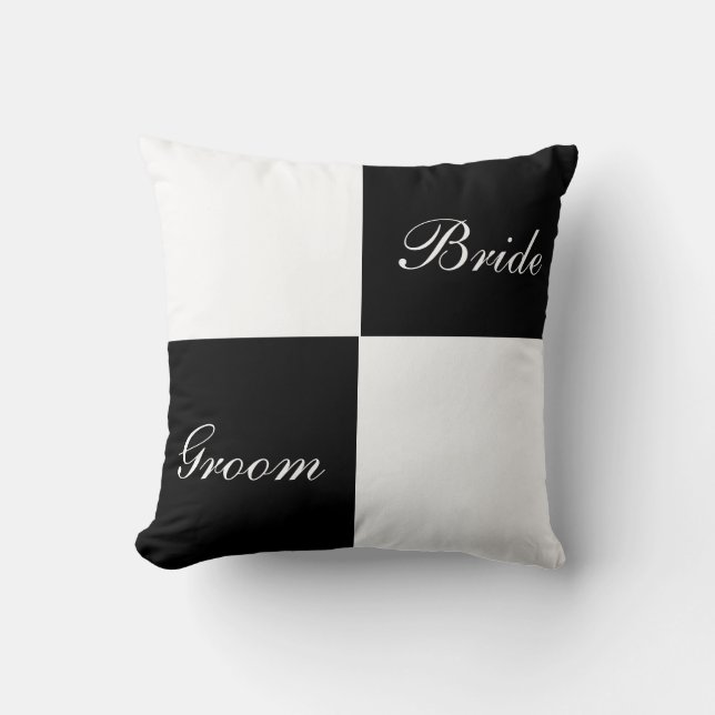 Färg block Pillow Bride Groom Kudde (Framsida)