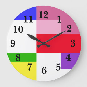 Färg Block Rainbow Large Clock Stor Klocka