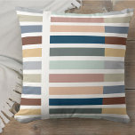 Färg Block Rand Earthy Neutralt Multi Färg Kudde<br><div class="desc">Trendig färg blockerar rand med en fantastisk palett med färg av jorda,  neutralt och pastellskuggor av blått,  grönt,  grått,  rost,  lax och gult. Designen har en vit bakgrund som du gärna vill ändra (klicka på "anpassa ytterligare" eller meddela mig om du behöver hjälp).</div>