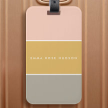 Färg Block Rosa Guld Grått Rand Monogram