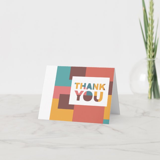 Färg Block Tack Kort (Framsida)