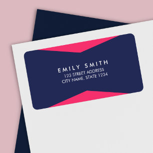 Färg Block Vibrant Rosa Blue Modern Adress Adressetikett