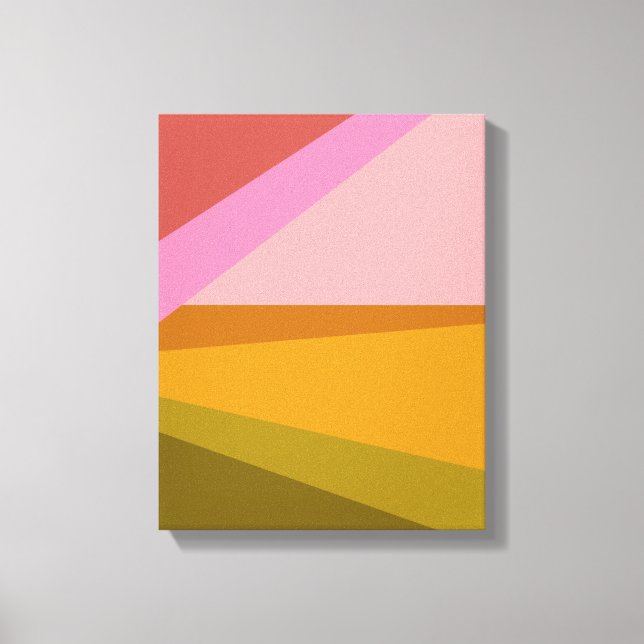 Färg Blockera modern geometrisk konst i röd Grönt Canvastryck (Framsida)