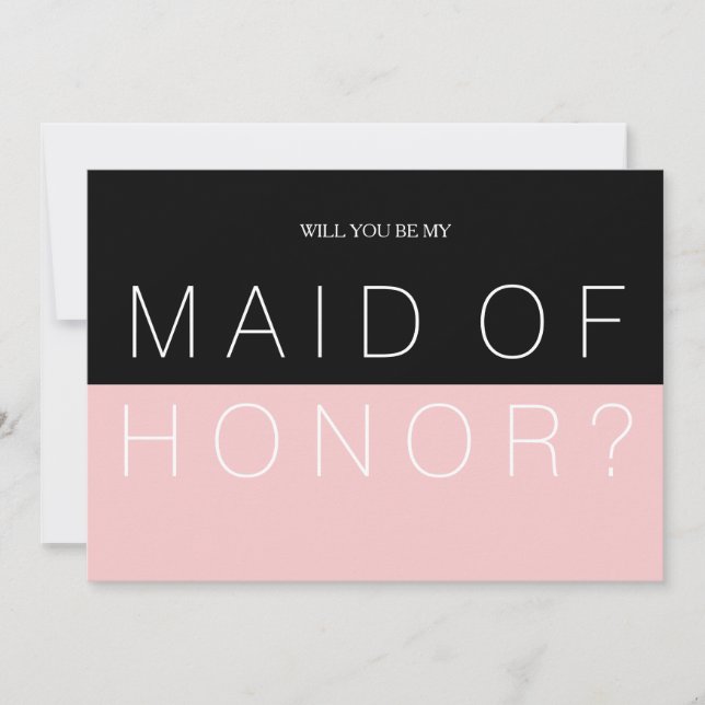 Färg Blocket Kommer du att vara min Maid of honor Inbjudningar (Framsida)