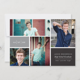 Färg blockfotograd-meddelande inbjudningar