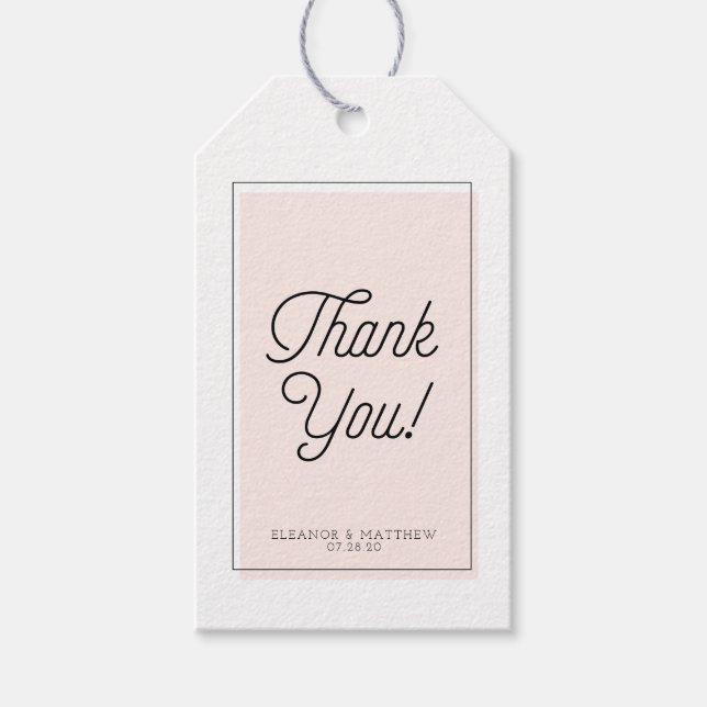  Färg blockminimalistisk Tack Presentetikett (Framsidan)