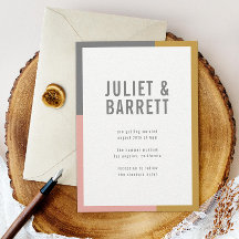 Färg-blockpremie för minimalt Bröllop