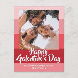 Färg Blocks Heart Lycklig Galentines Day besties Helg Vykort