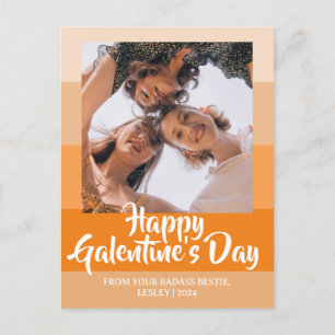 Färg Blocks Heart Lycklig Galentines Day besties Helg Vykort