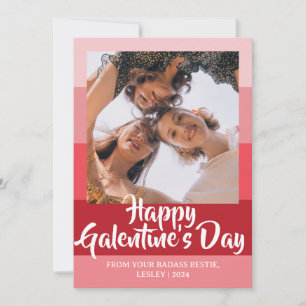 Färg Blocks Heart Lycklig Galentines Day besties Julkort