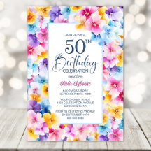 Färg Blommigt 50:e Födelsedagsfesten
