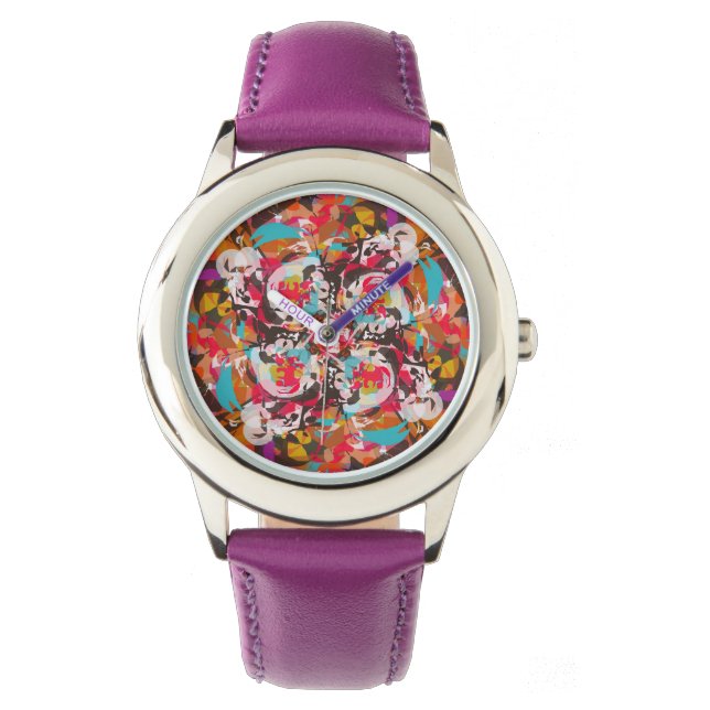 Färg Blommigt Abstrakt design Armbandsur (Framsida)