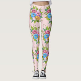 Färg Blommigt Bouquet Leggings - Vibrant Botanic