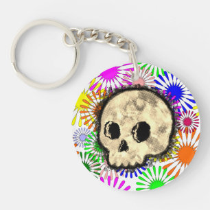 Färg Blommigt Burst Skull vattenfärg