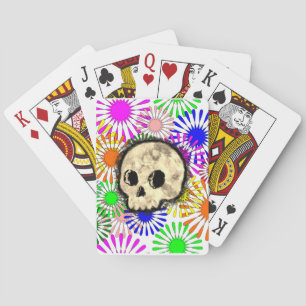 Färg Blommigt Burst Skull vattenfärg Casinokort