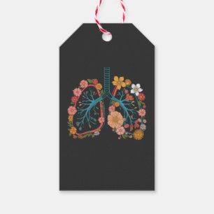 Färg Blommigt Lungs Vector Illustration-gåva Presentetikett