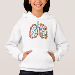 Färg Blommigt Lungs Vector Illustration-gåva T Shirt