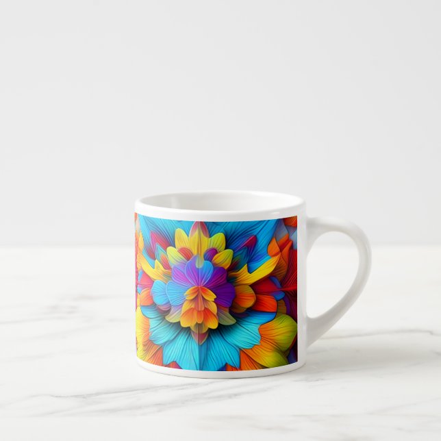 Färg Blommigt Mandala Design Espressomugg (Höger)