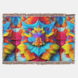 Färg Blommigt Mandala Design Filt